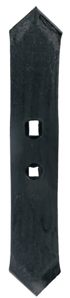 Pointe de cultivateur 340x64x10mm, réversible trempée, courbée, 2 trous — réf. CP756KR