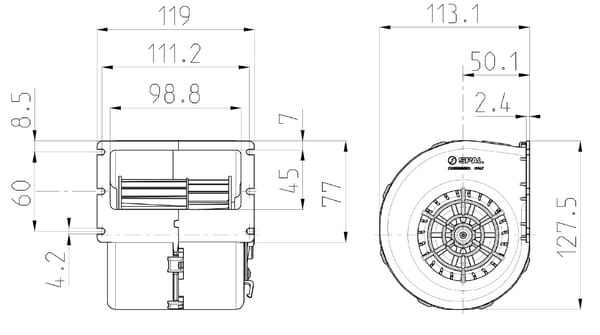 Souffleur simple 12V, 008-A100-93D vue 3