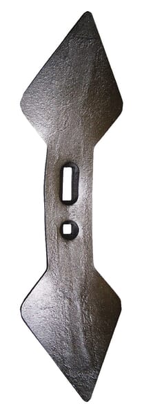 Pointe de cultivateur 440x135x19 mm, réversible, incurvée, 2 trous — réf. CP2822