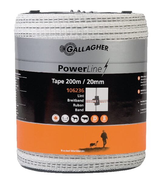PowerLine large bande 20 mm 200 m blanc · réf. 106236GAL