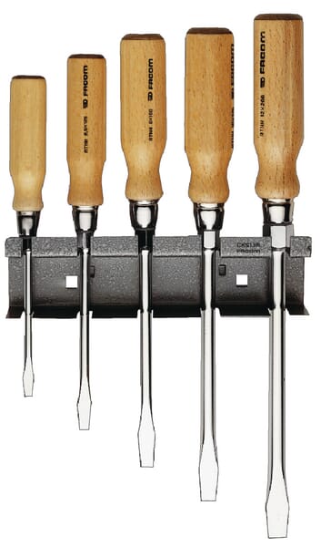 Rack 5pc tournevis fente bois · réf. ATHHJS5
