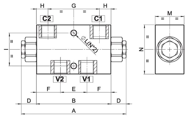 Clapet antiretour piloté 1/4 B vue 4
