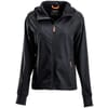 Zipped fleece with hood Ladies, charcoal