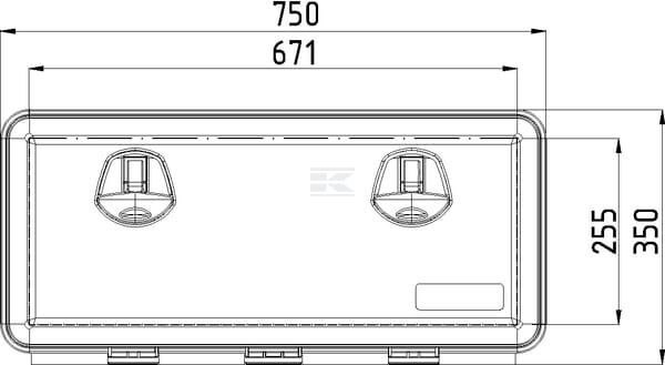 Caisse à outils 750x350x450 vue 5