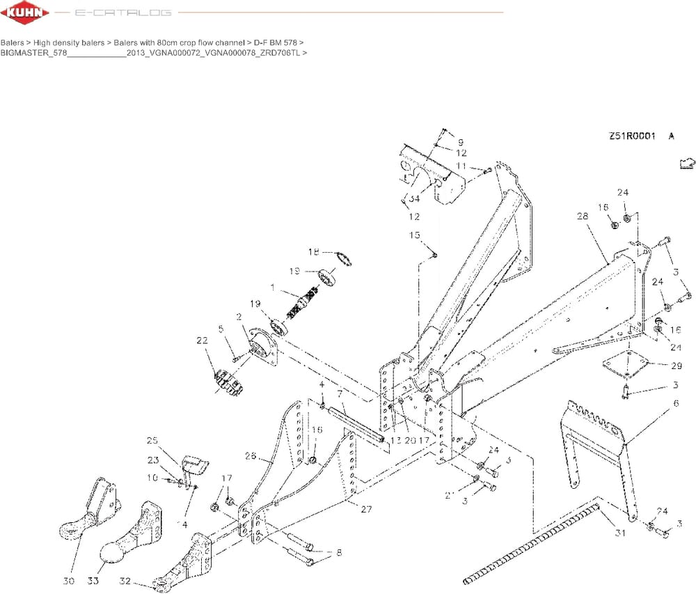001 Závěsné zařízení, rám