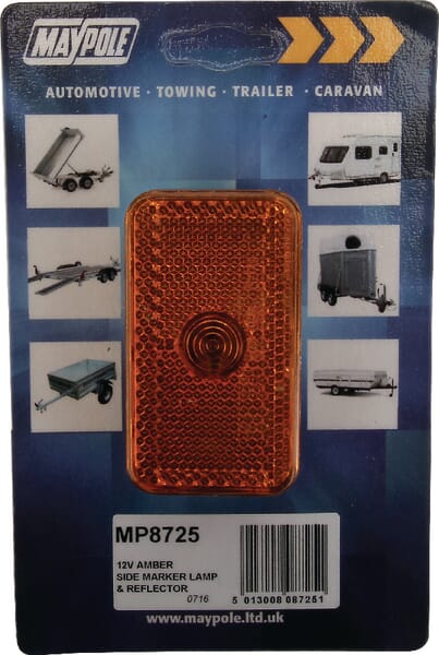 Feu de gabarit rectangle orange 12V — réf. TOR4524