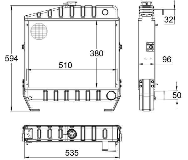 Radiateur Case IH vue 3