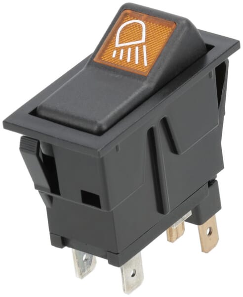 Interrupteur à bascule, I-0, on-on, 12V, 4 pôles, lampe de travail droite — réf. SW10035KR
