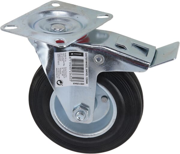 Roulette pivotante 125mm vue 2
