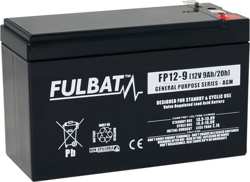 Batterie 12V 9,0 Ah (C20) AGM · réf. SBA912