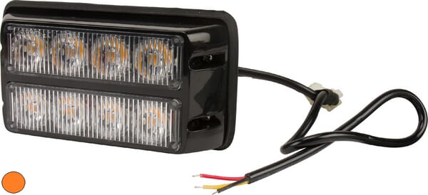 Avertisseur flash LED orange 8x3W duo 12/24V — réf. LA20012
