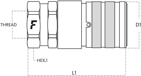 Coupleur face plan FSH 1/2 BSP vue 3