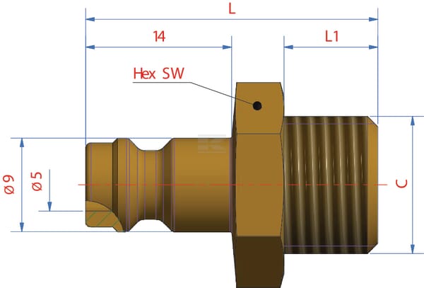 Racc. rap. filet mâle BSP 1/8" vue 2