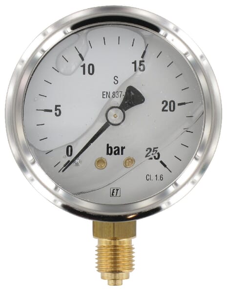 Manomètre Ø63 0-25bar ¼" inf. · réf. MA6325L04SSGF