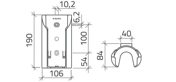 Support pour bouton-poussoir suspendu, télécommande, gris vue 3