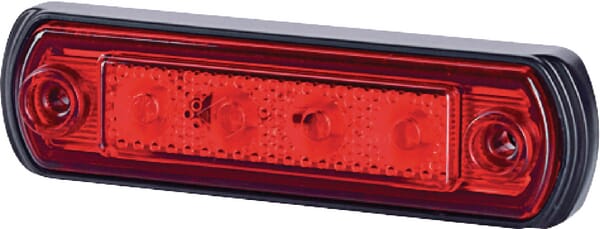Feu de gabarit LED, 0.5/1W, rectangulaire, 12/24V, rouge, 82x31x15mm, 4 LED's, gopart — réf. LA35058