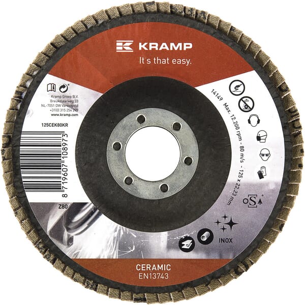 Disque lam. céramiq 125mm K80 — réf. 125CEK80KR
