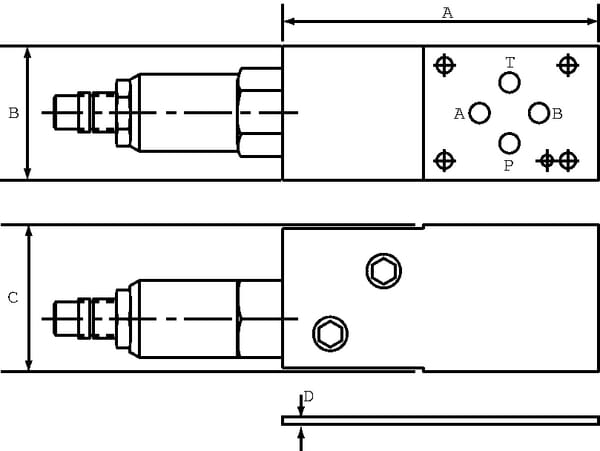 Valve PP10AAM0B NG06 3 voies vue 3