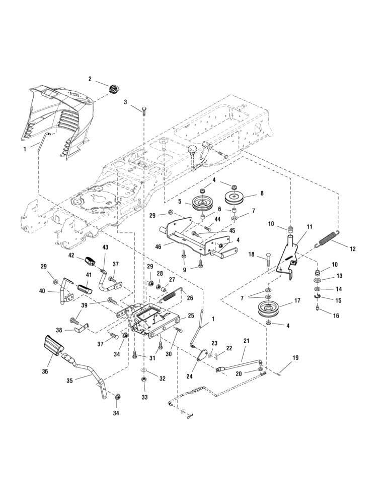 Pedálové ústrojí a řemenový pohon