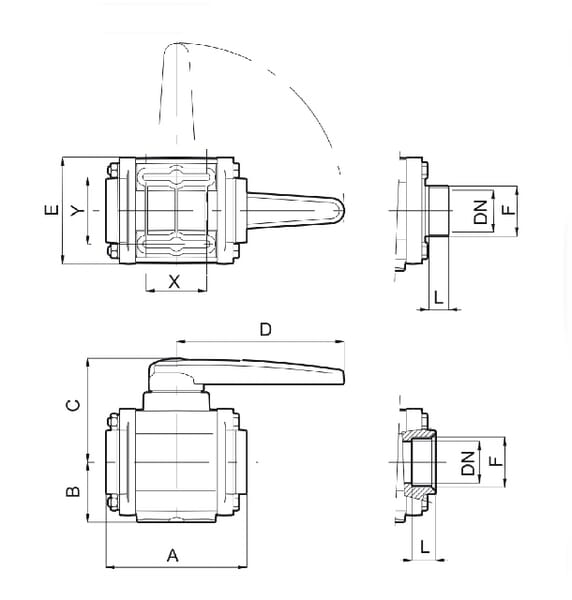 Vanne à bille 2-voies 2 1/2" vue 3
