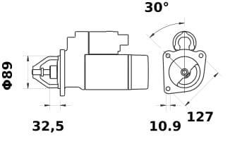 Démarreur 12 V 3,2 kW 10 dents, Mahle vue 2
