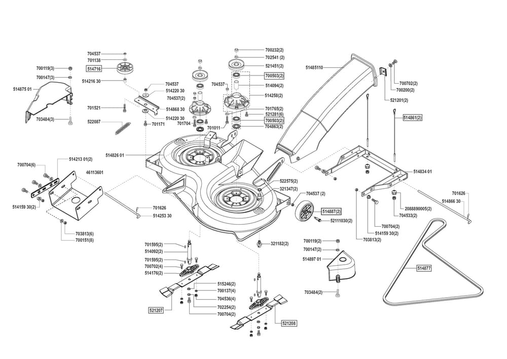Řezný nástroj - kryt sečení pro AL-KO typ PowerLine T13-102SP