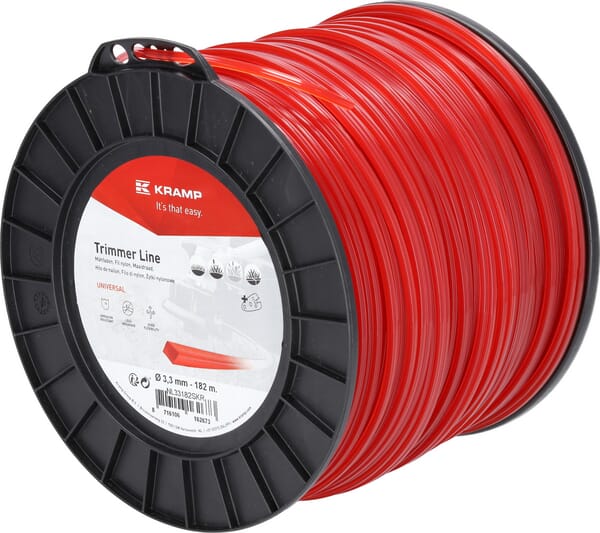 Fil de coupe Ø 3.3mm 182m carré rouge Kramp — réf. NL33182SKR