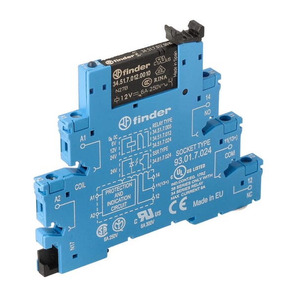 Interface relais Mod. (EMR) Vis. 6,2 mm. 1CO 6 A/12 V DC capteur/AgNi · réf. 385170120050