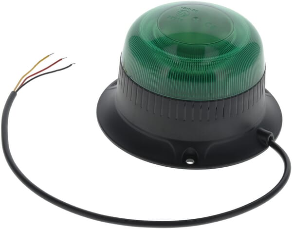 Gyrophare LED, profil bas, 15 W, 12-24 V, vert, à visser, Ø 86 mm x 67 mm — réf. LA20094G