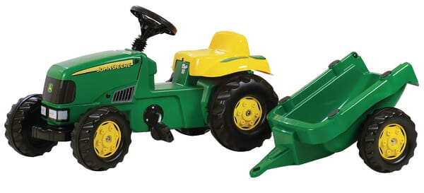 Tracteur à pédales avec remorque, John Deere, à partir de 2,5 ans, rollyKid de Rolly Toys — réf. R01219