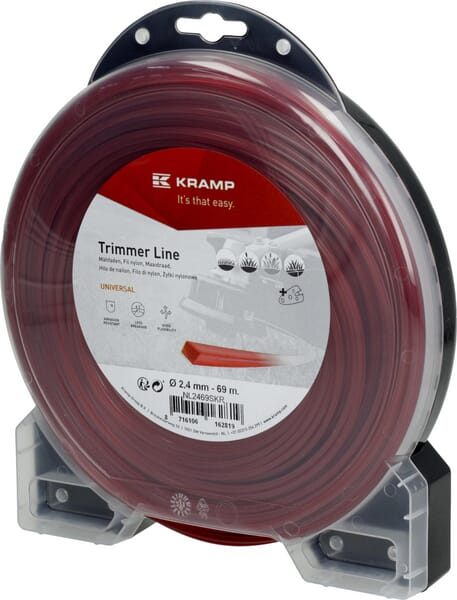 Fil de coupe Ø 2.4mm 69m carré rouge Kramp — réf. NL2469SKR
