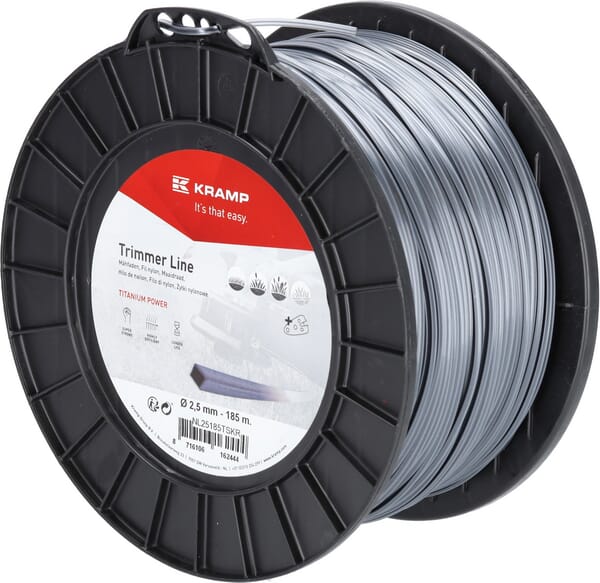 Fil de coupe Ø 2.5mm 185m carré Titanium Power gris Kramp — réf. NL25185TSKR