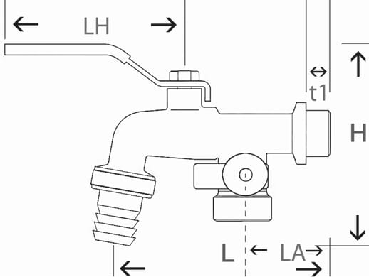 Tap double outlet 1/2'' vue 2