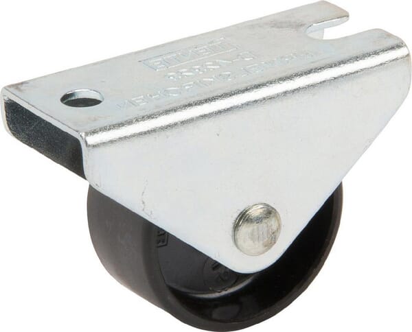 Roue fixe roulement en polyamide Ø25x13mm, Fixation de plaque: 40x17mm Load: 25kg, Tente · réf. 2198UOI025P604017