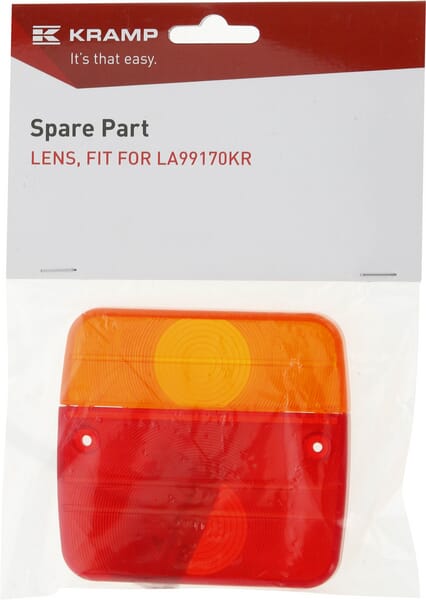 Lentille de lumière, ambre/rouge, carrée 100x95mm LH/RH/arrière — réf. LA99270KR