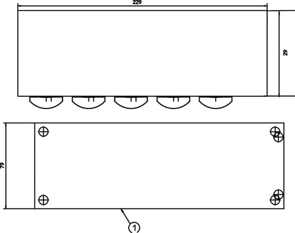 Bloc de retour 5x3/4" 1x1"1/2 vue 2