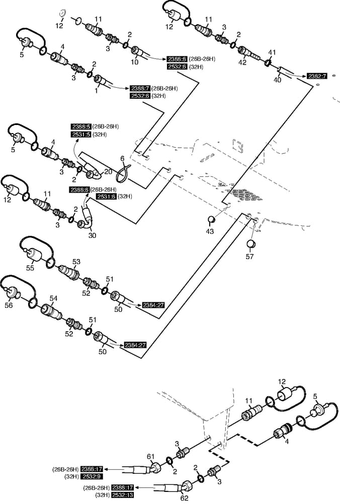 Hydraulické přípojky – Stiga Titan 26 B (13-7432-22 / 13-7433-22)
