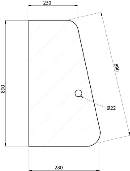 Vitre de porte partie avant — réf. D7013