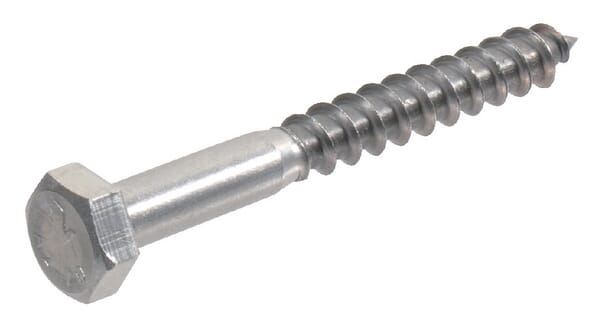 Vis à bois 6x30mm, tête hexagonale 10mm, acier inoxydable, DIN 571 Kramp — réf. 571630RVSA4