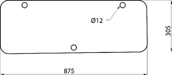 Vitre arrière inférieure — réf. D7018