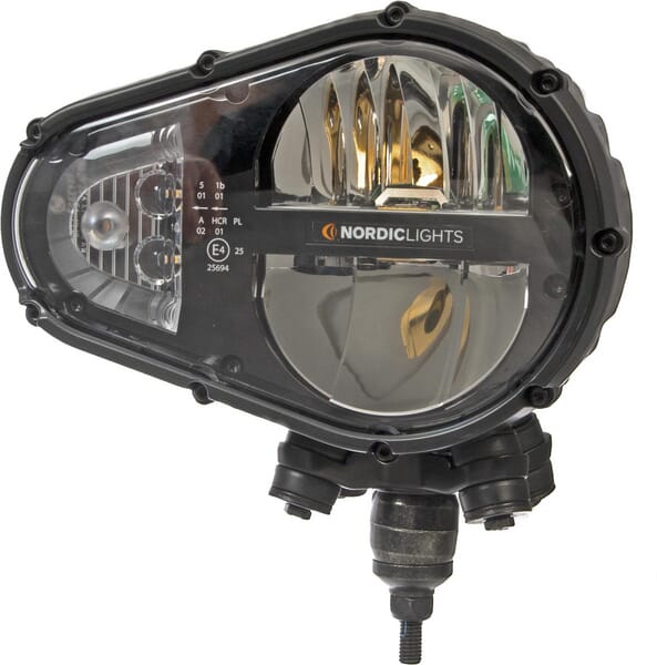 Phare LED ovale droit, 12/24 V, transparent, fixation par boulonnage, 233 x 110 x 193 mm, connecteur Deutsch 6 broches, double faisceau, Sculptor N6002 dual by — réf. 9601121