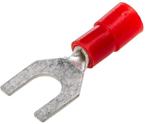 Fiche à fourche, rouge, 0,5-1,5 mm² Ø5,3 mm² Série A, blister, Hella · réf. 8KW178045012