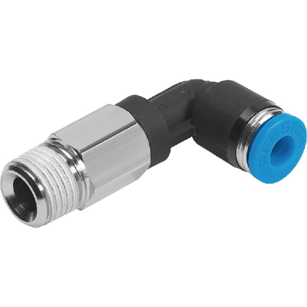 L-zásuvné šroubení výkyvné s vnějším závitem a  vnějším šestihranem LECS