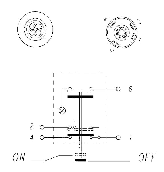 Interrupteur à poussoir, ventilation, rond, jaune vue 6