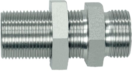 Přepážkové spojky z nerezové oceli, metrické šroubení s řezným kroužkem x metrické šroubení s řezným kroužkem