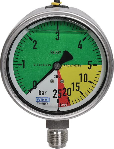 Manomètre Ø 100 mm 0-5/25 1/4" · réf. MA1000525