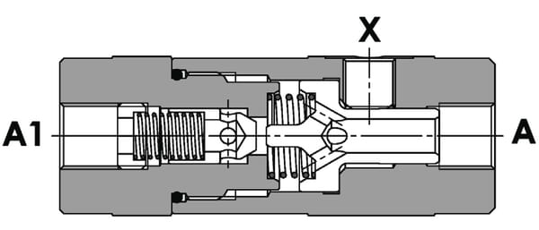 Clapet anti retour pilote 1/2" vue 3