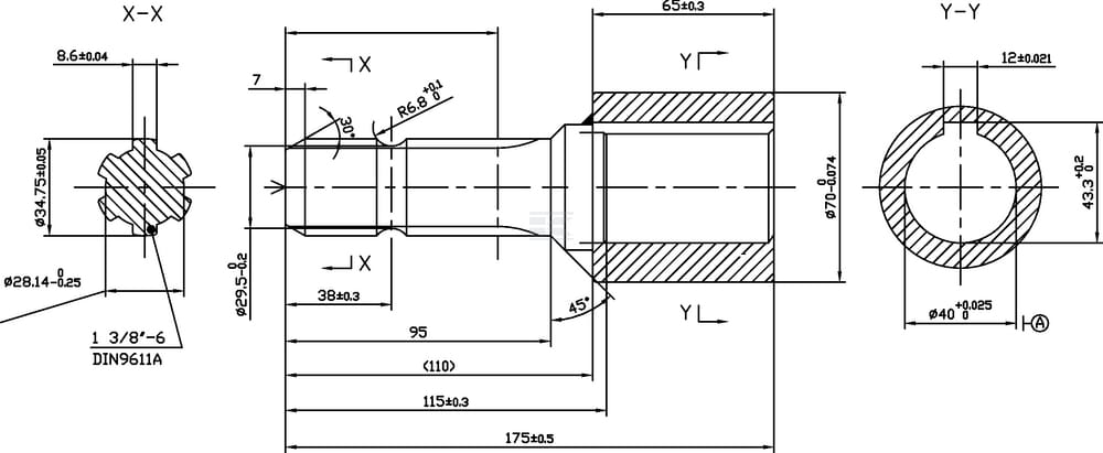 Réducteur Ø40+clavette 1,3/8-6 vue 4