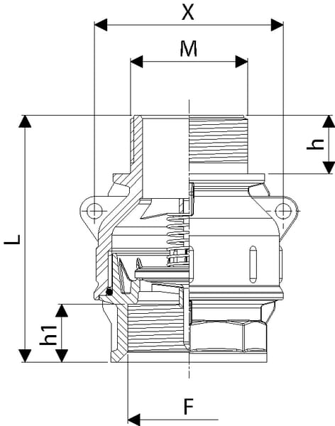 Vanne au pied 2" M-2" F vue 2