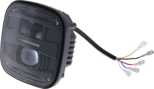 Phare LED, 25/50W, carré, 10/30V, 126x126x82mm, feux de route/feux de croisement, convient pour John Deere — réf. LA80070